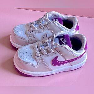 Nike Dunk Low ”White/Platinum Violet/“ Toddler Girls' Shoe